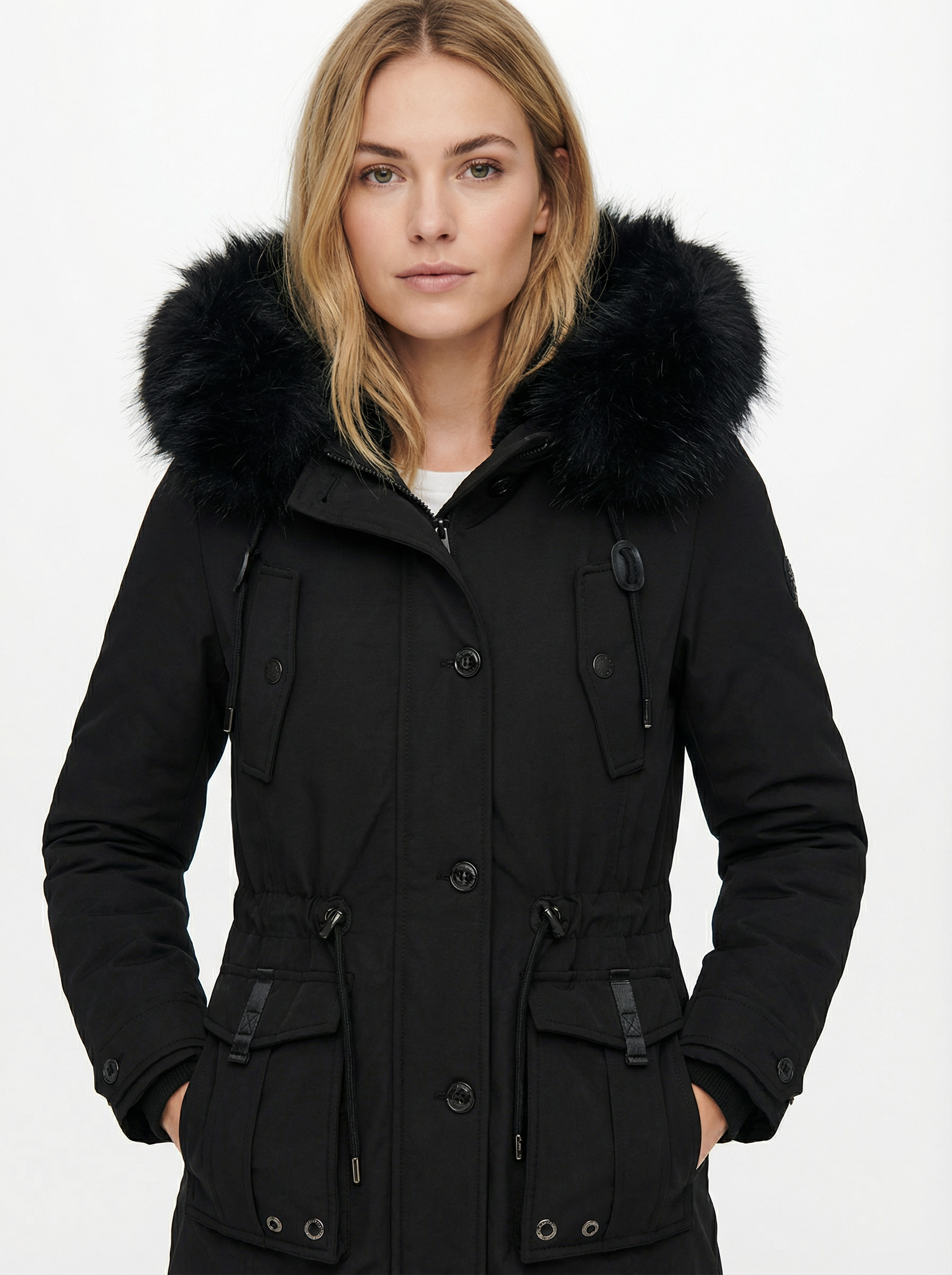 Warmer Baumwoll-Parka mit Kapuze