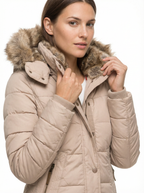 Warme Winterparka mit Kunstfellbesatz