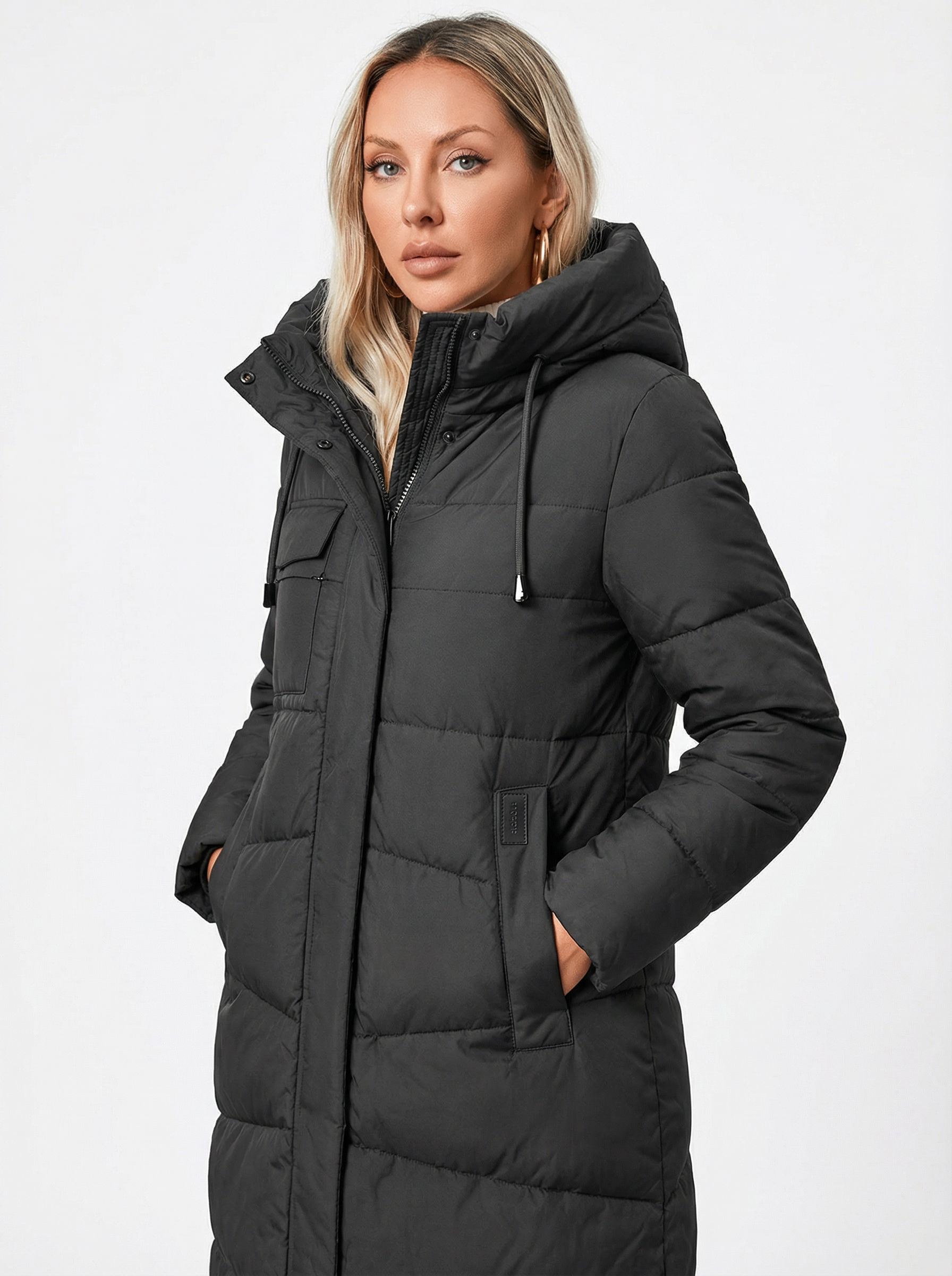 Warmer, eleganter Winterparka mit Kapuze