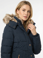 Warme Winterparka mit Kunstfellbesatz