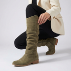 Warmer Stiefel aus Kunst-Veloursleder