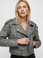 Vintage Kunstleder-Mantel mit Gürtel