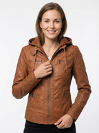 Warmer Gothic-Hoodie aus Kunstleder