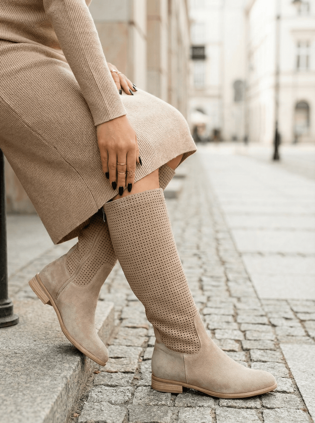 Orthopädische Schneestiefel aus Kunstleder mit Fell-Detail