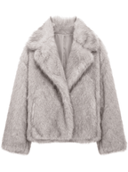 Eleganter Warmer Kunstfell-Mantel