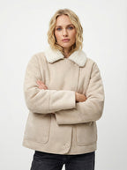 Asymmetrischer Mantel mit Reverskragen