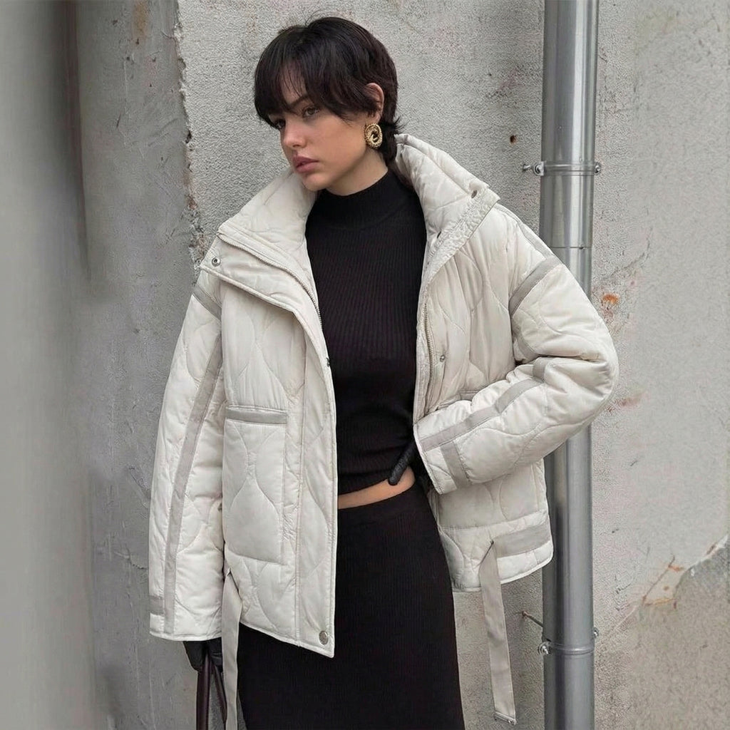 Warme, kuschelige Steppjacke mit Stehkragen