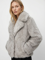 Eleganter Warmer Kunstfell-Mantel