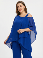 Eleganter Baumwoll-Mix Zweiteiler mit schulterfreiem Schnitt