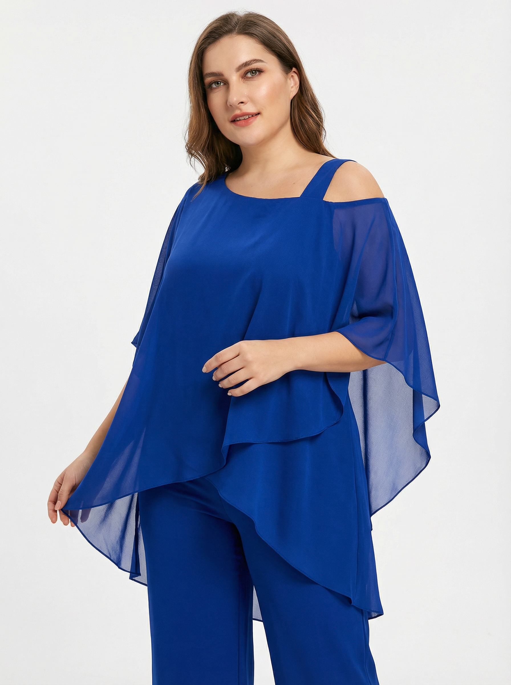 Eleganter Baumwoll-Mix Zweiteiler mit schulterfreiem Schnitt