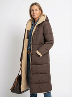 Warme wendbare Pufferjacke mit Kapuze