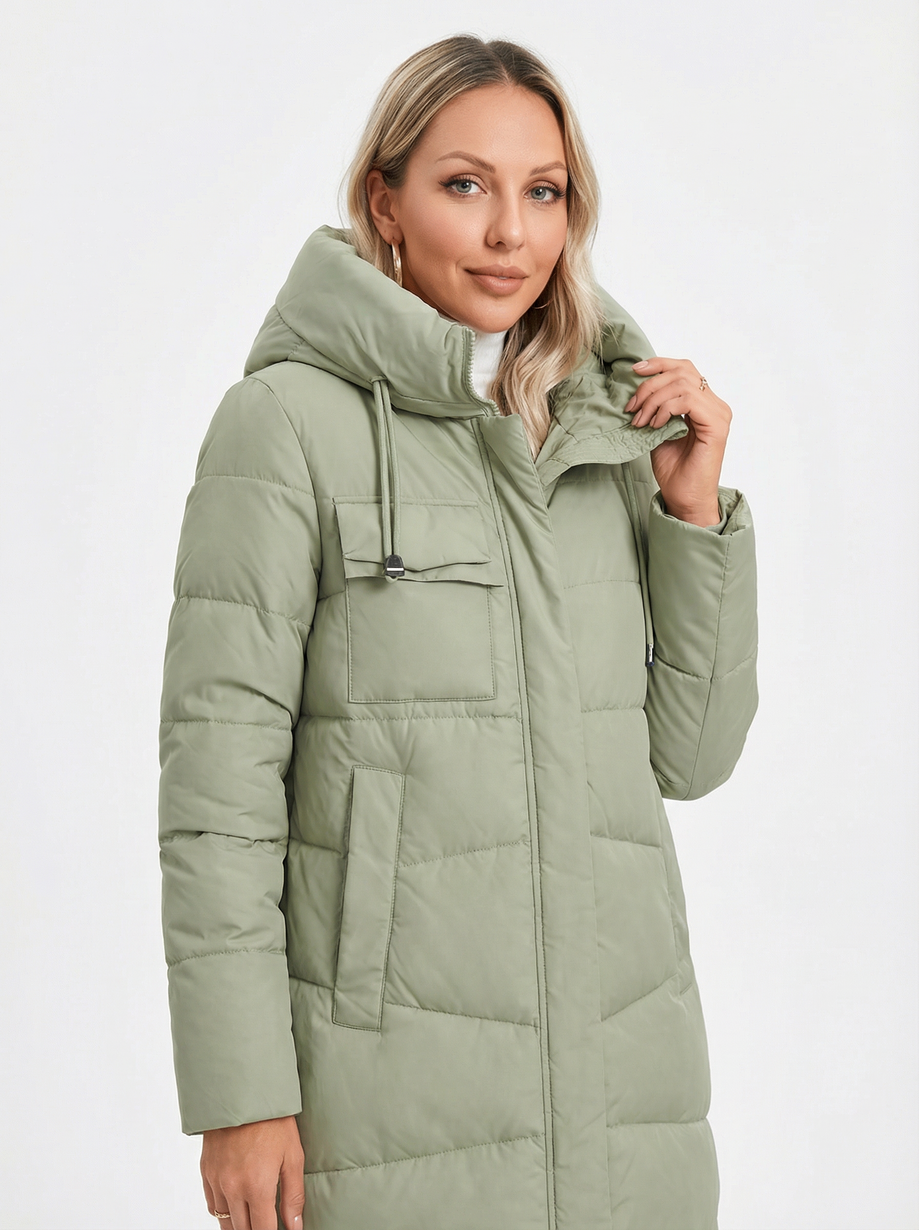 Warmer, eleganter Winterparka mit Kapuze