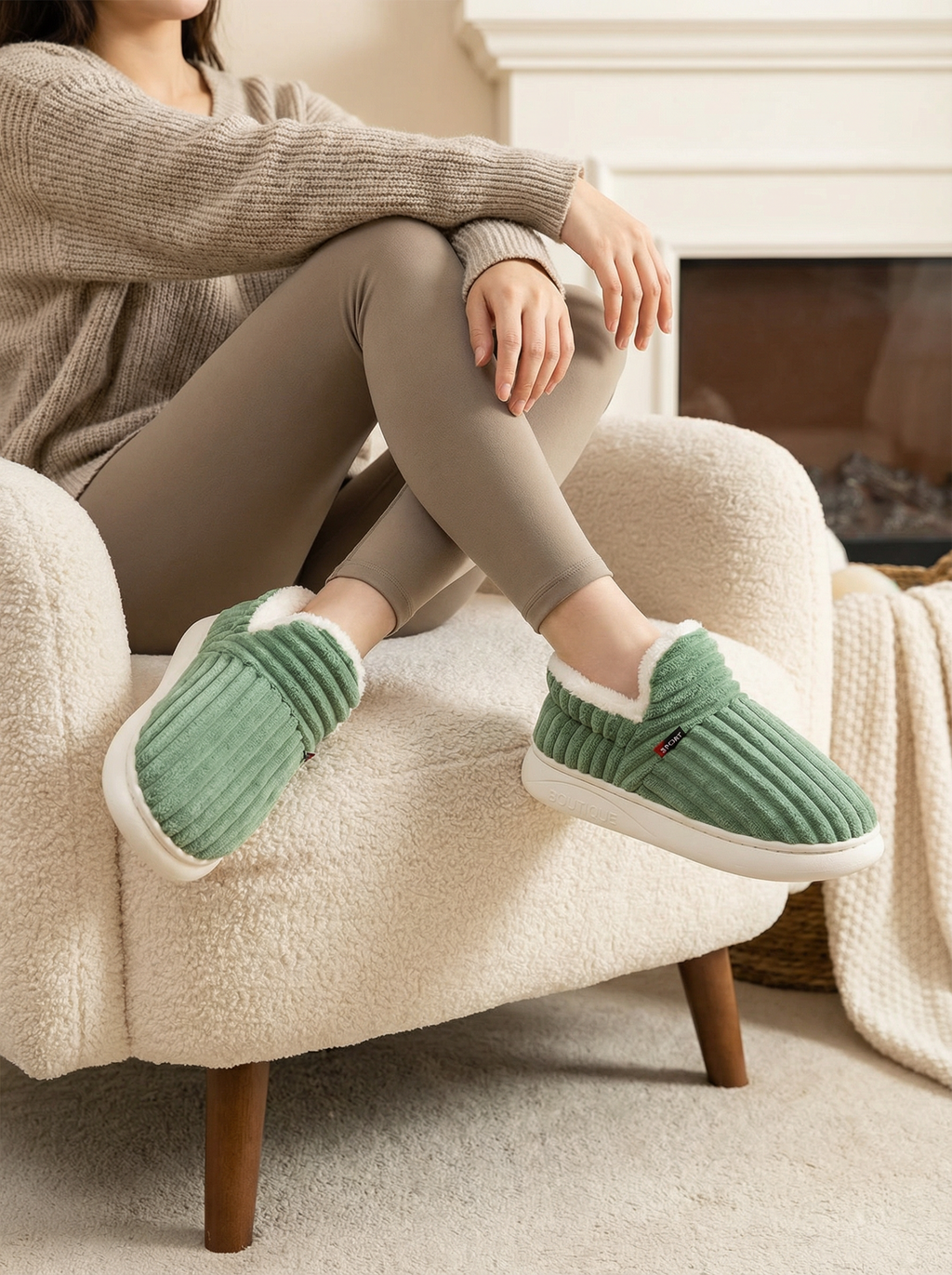 Warme Fell-Pantoffeln