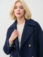 Eleganter Baumwoll-Kurzmantel mit Doppelreiher