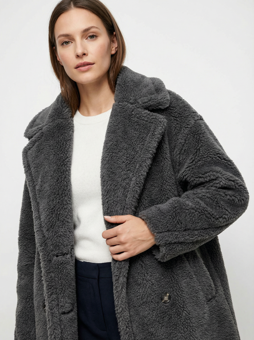 Kuscheliger Oversized Alpaka-Woll-Mantel