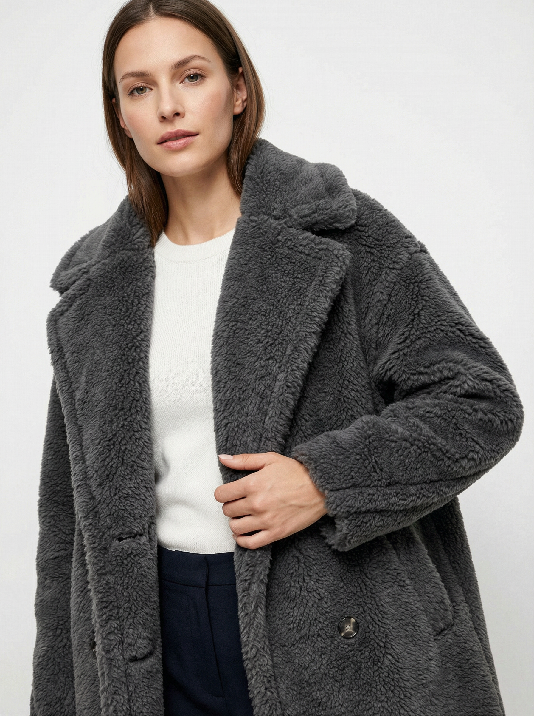 Kuscheliger Oversized Alpaka-Woll-Mantel