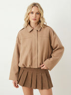 Loose Fit Bomberjacke mit Umlegekragen