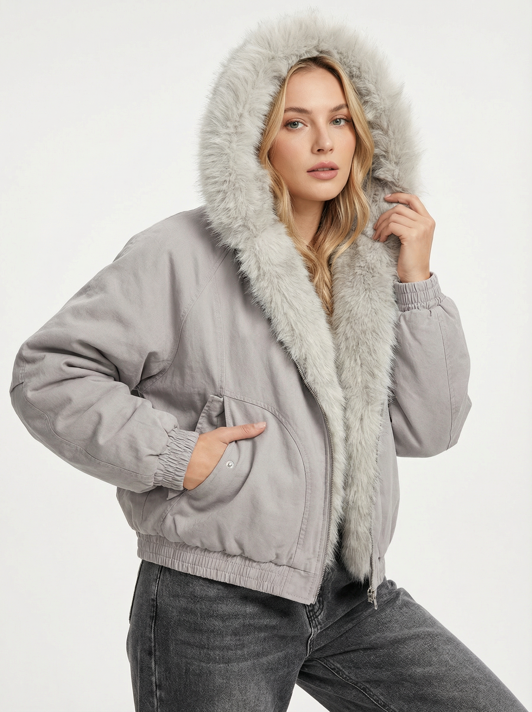 Kuscheliger Parka mit Kunstfellkragen