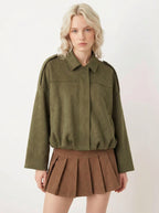 Loose Fit Bomberjacke mit Umlegekragen