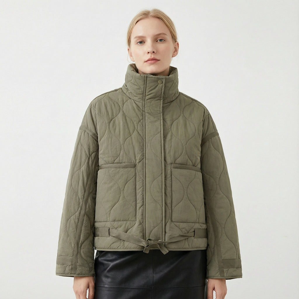 Warme, kuschelige Steppjacke mit Stehkragen