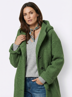 Warmer Mantel aus Baumwolle mit Kapuze