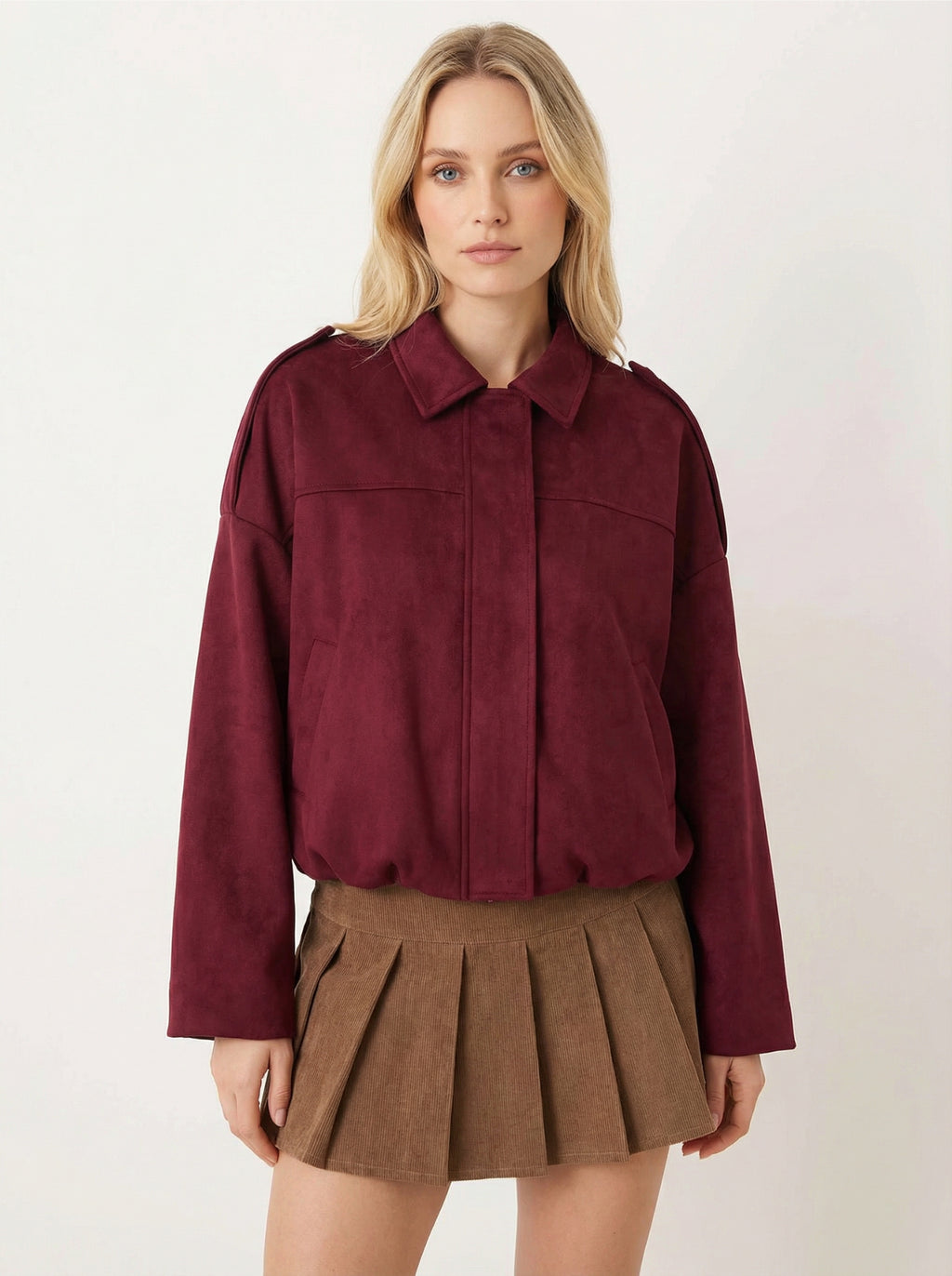 Loose Fit Bomberjacke mit Umlegekragen