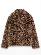 Eleganter Warmer Kunstfell-Mantel