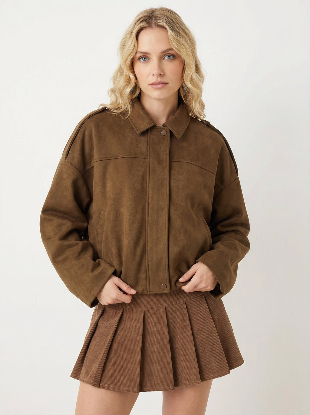 Loose Fit Bomberjacke mit Umlegekragen