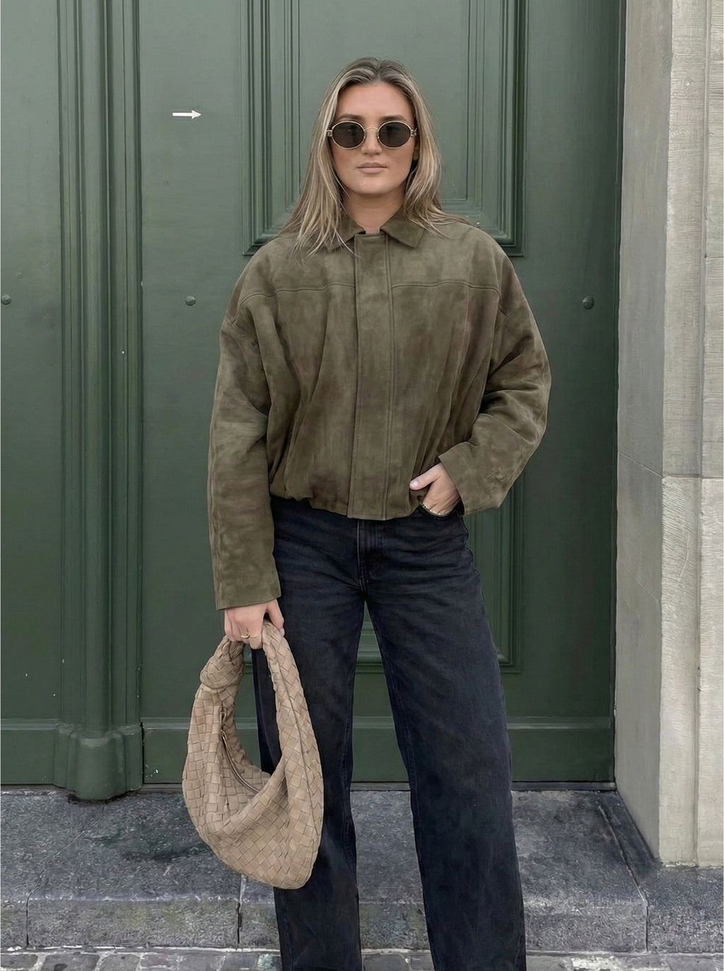 Loose Fit Bomberjacke mit Umlegekragen