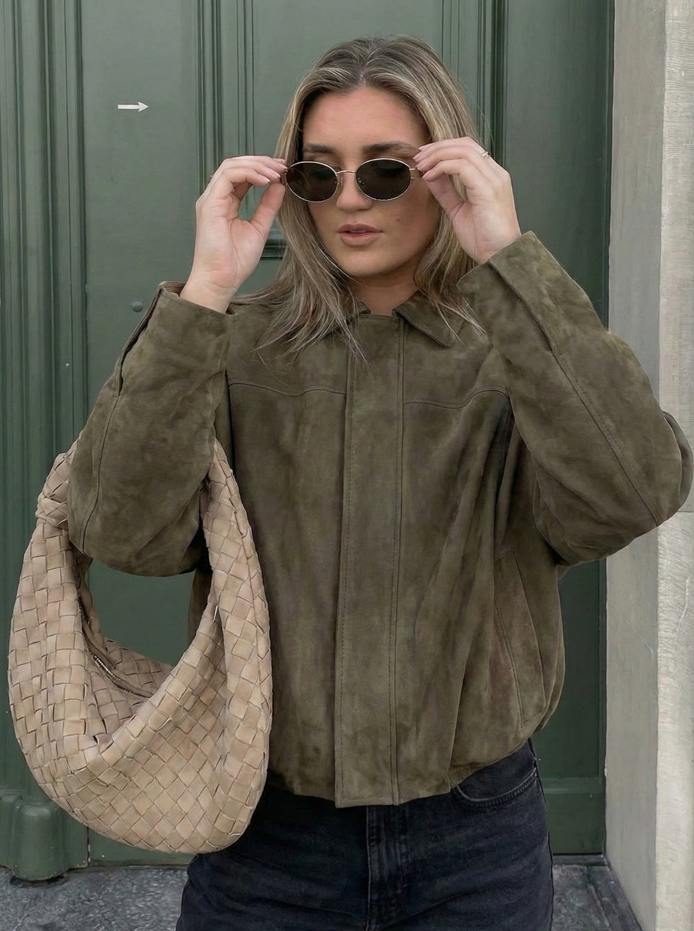 Loose Fit Bomberjacke mit Umlegekragen