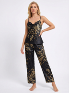 Elegantes Satin-Pyjama-Set mit Spaghettiträgern