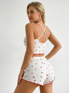 Leichtes Pyjama-Set mit Herz-Print