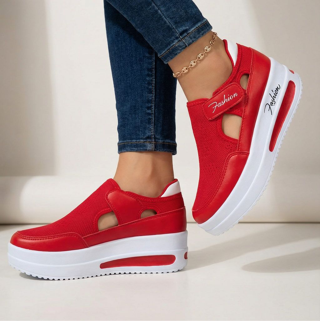 Moderner Plattform-Sneaker mit Klettverschluss