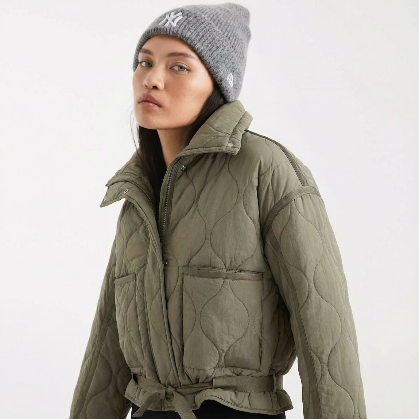 Warme, kuschelige Steppjacke mit Stehkragen