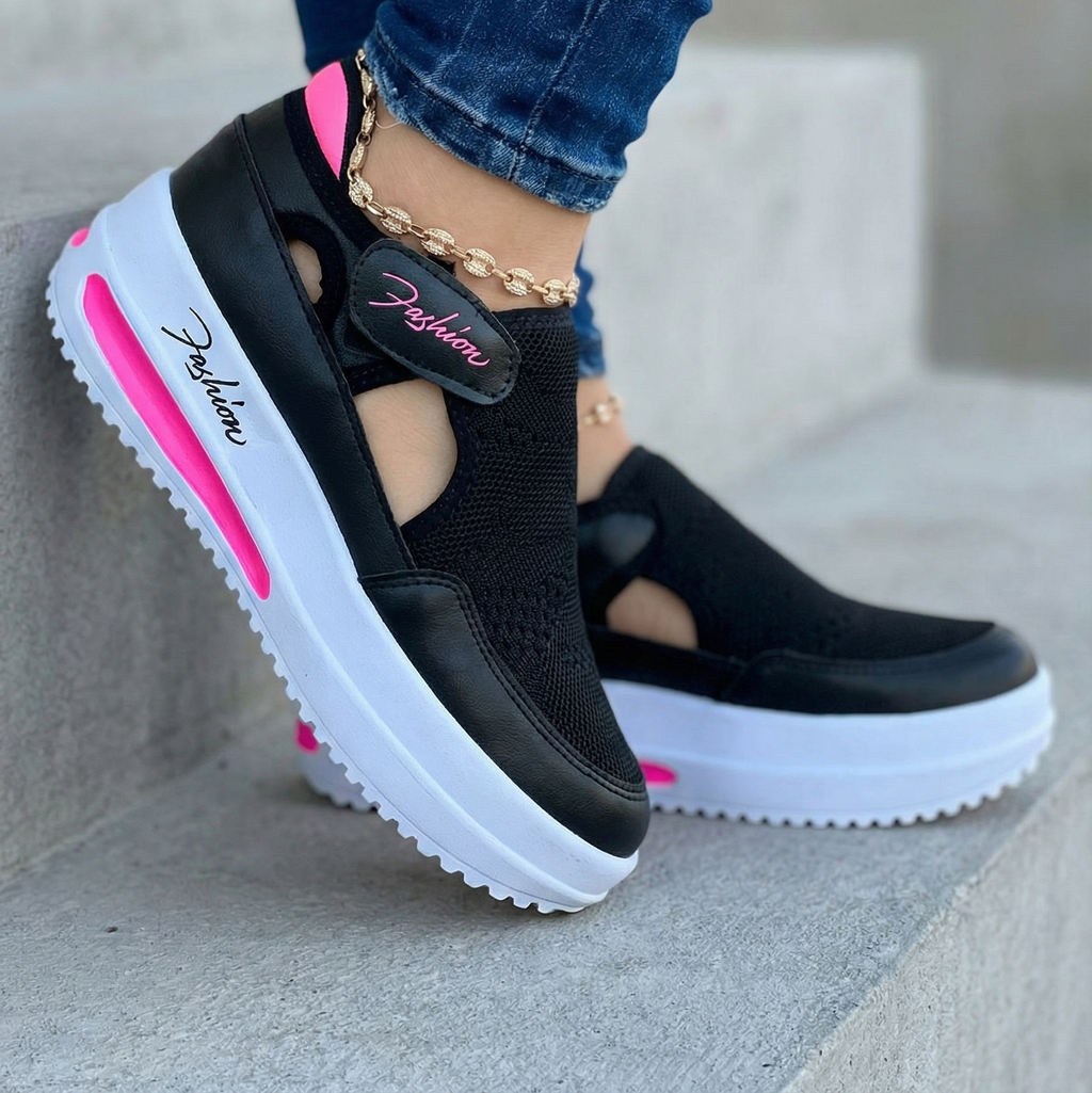 Moderner Plattform-Sneaker mit Klettverschluss