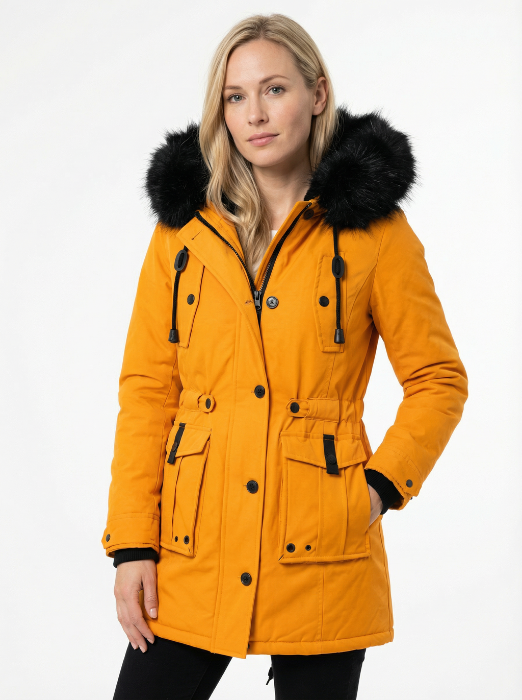 Warmer Baumwoll-Parka mit Kapuze