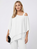 Eleganter Baumwoll-Mix Zweiteiler mit schulterfreiem Schnitt