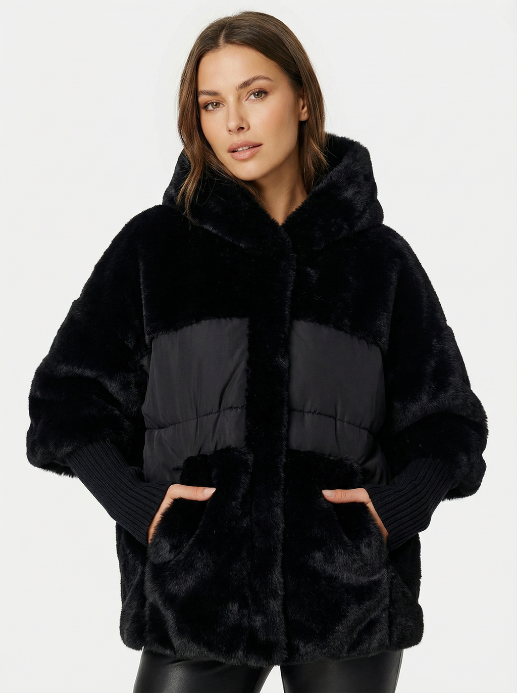 Warmer Oversized Parka mit Kunstpelz