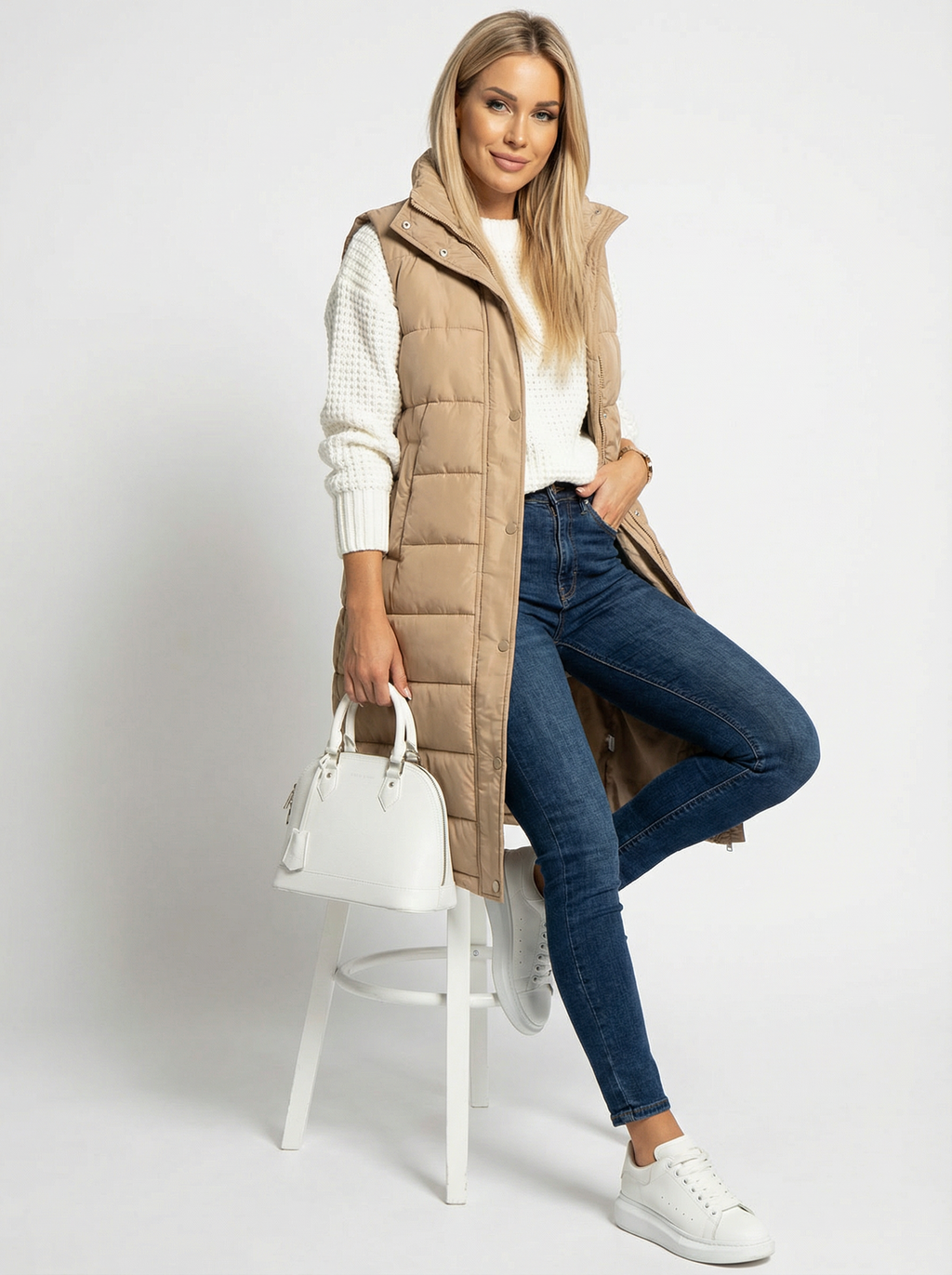 Figurbetonter Baumwoll-Cardigan mit Kapuze