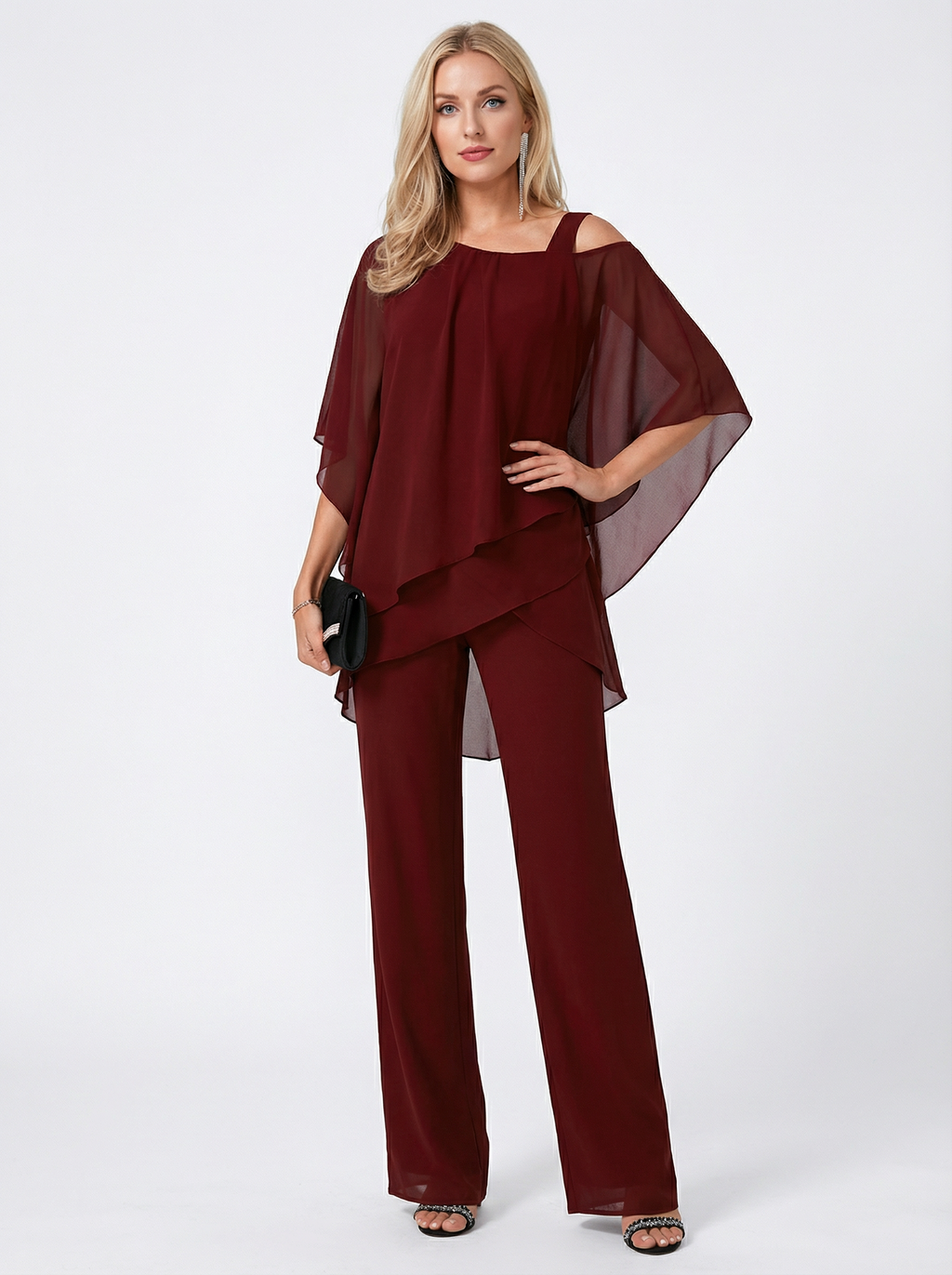 Eleganter Baumwoll-Mix Zweiteiler mit schulterfreiem Schnitt