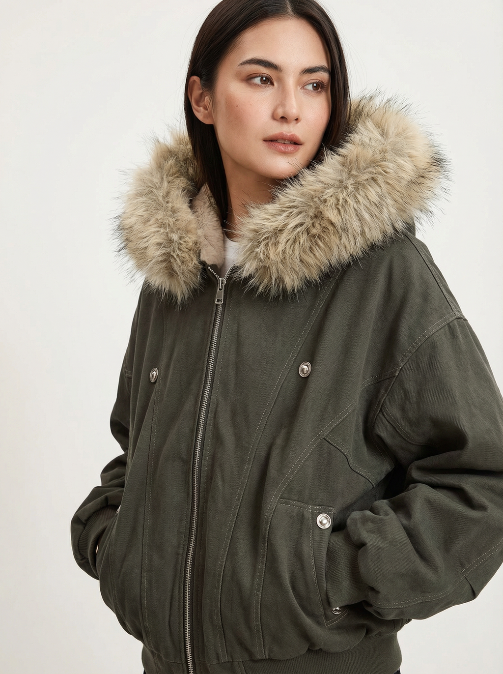 Kuscheliger, warmer Parka mit Pelzkragen