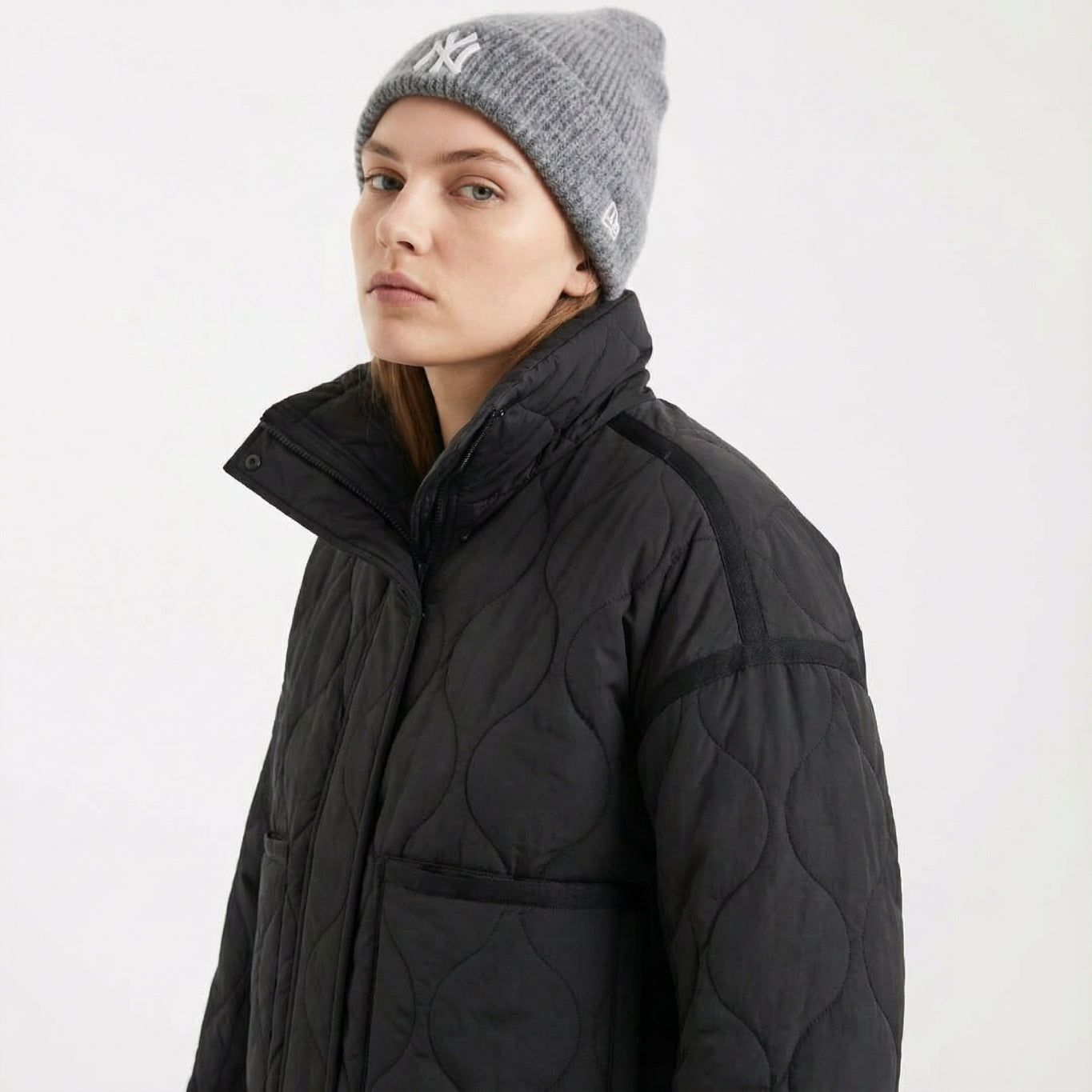 Warme, kuschelige Steppjacke mit Stehkragen