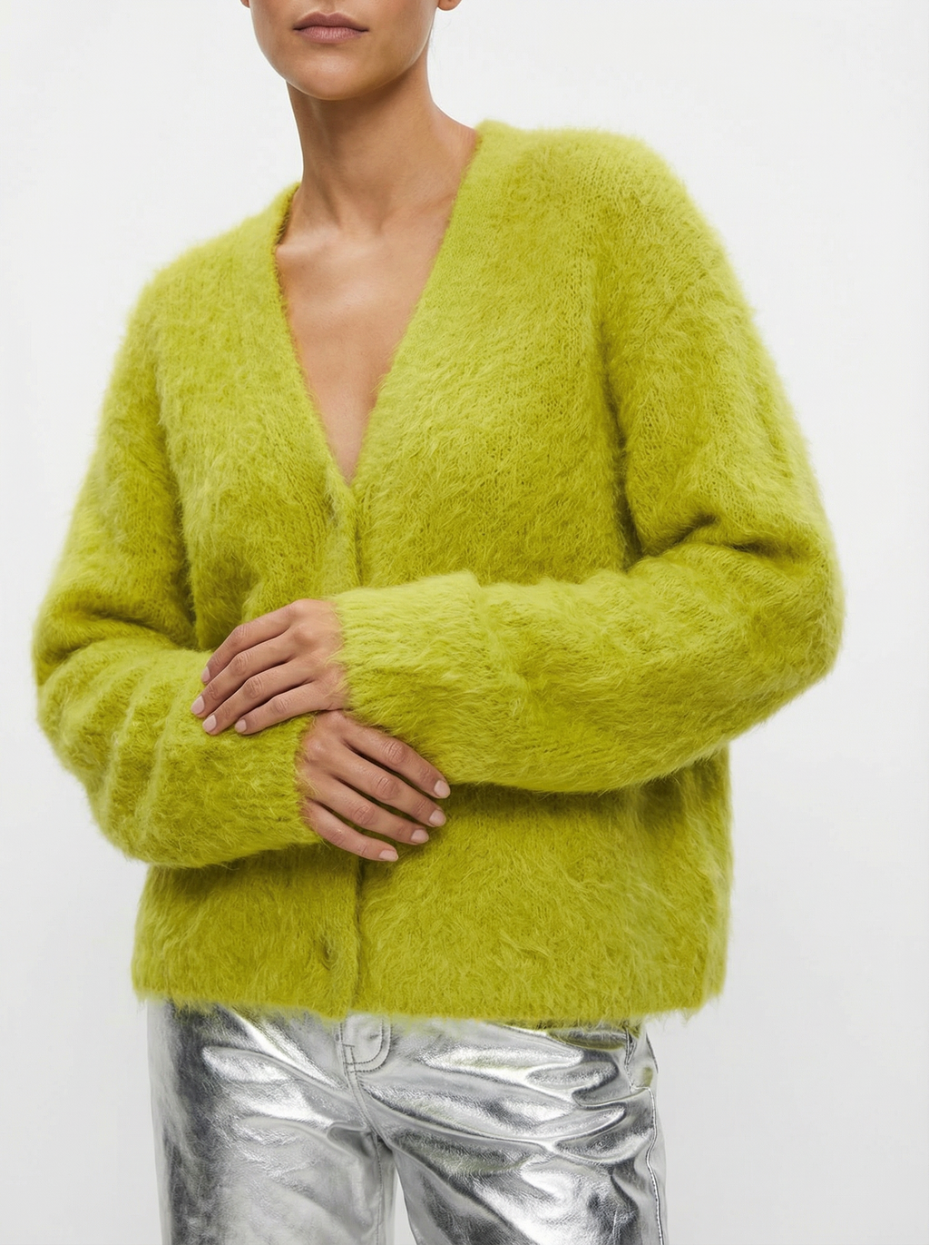 Kuschelige Strickjacke mit V-Ausschnitt