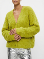 Kuschelige Strickjacke mit V-Ausschnitt