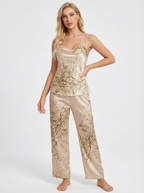Elegantes Satin-Pyjama-Set mit Spaghettiträgern