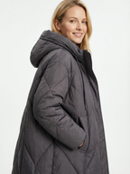 Warmer, kuscheliger Daunen-Mantel mit Kapuze