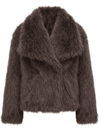 Eleganter Warmer Kunstfell-Mantel