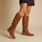 Warmer Stiefel aus Kunst-Veloursleder