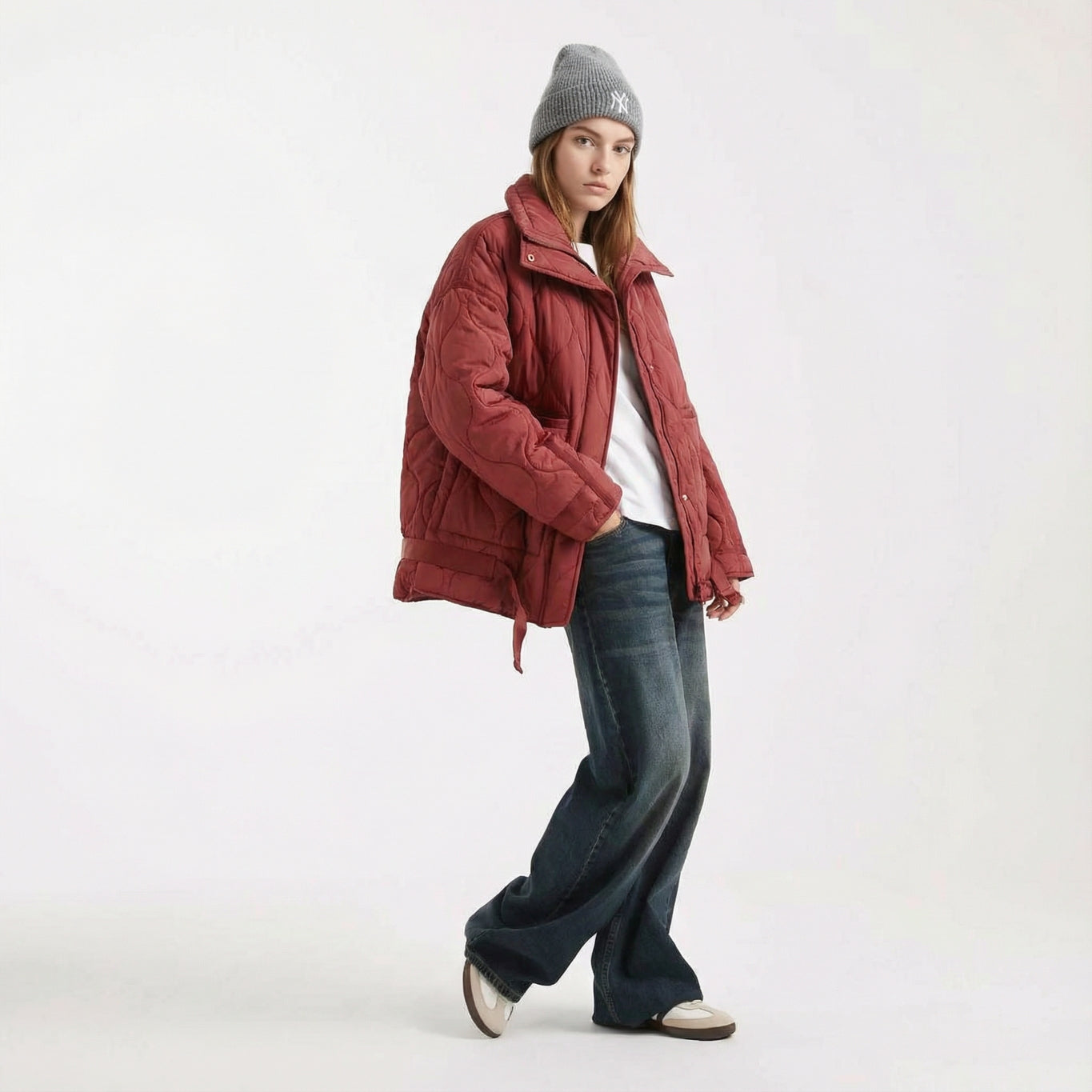 Warme, kuschelige Steppjacke mit Stehkragen