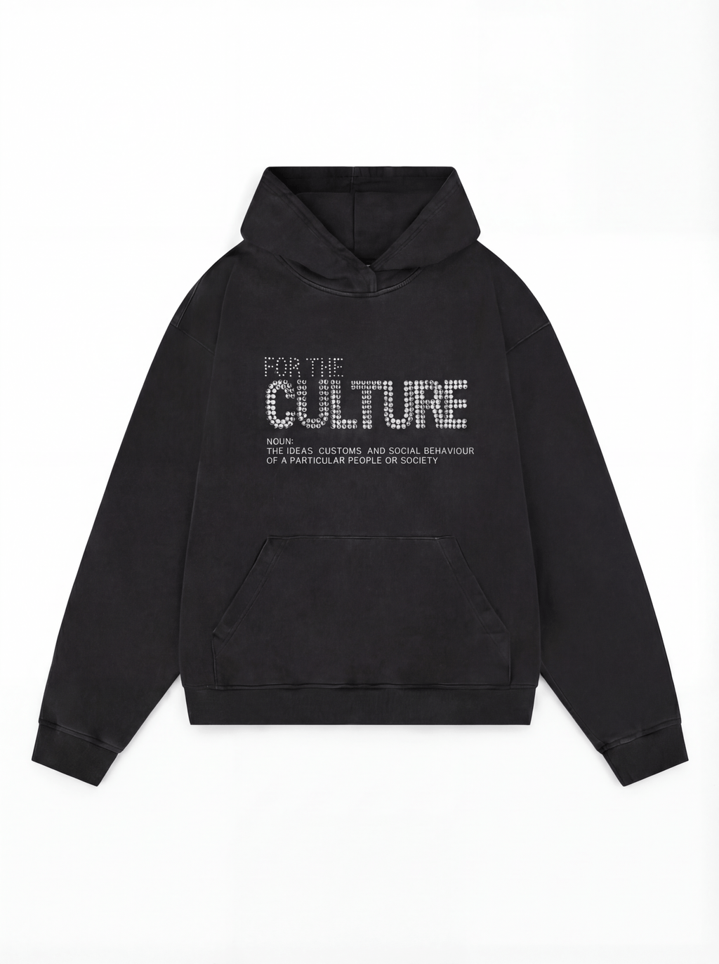 Lockerer Hoodie mit glitzerndem Letter-Print